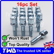 16 x ALLOY WHEEL BOLTS FOR MERCEDES BENZ C-CLASS (1993-07) W202 W203 NUTS [16MB]