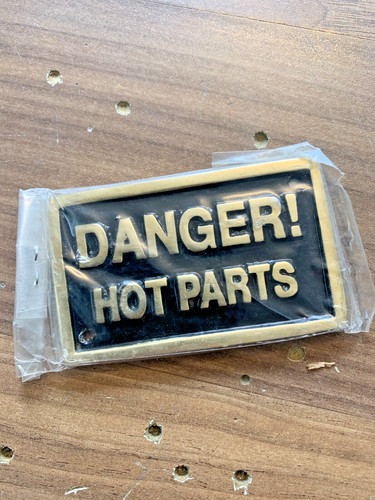 Brass danger hot parts - brass, warning