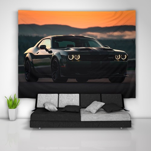 Sports car tapestry art - car,