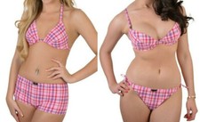 Pink Gingham Underwired plunge