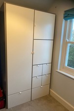 IKEA VISTHUS Wardrobe - Grey/White - Modern Storage - Very Good Condition