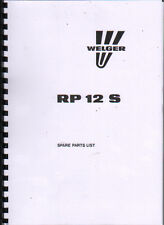Welger "RP 12 S" Round Baler Illustrated Spare Parts List Book