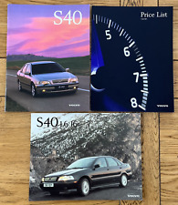 Volvo S40 Sales  Brochure with S40 1.6 16v Leaflet & Volvo Range Price List 1997