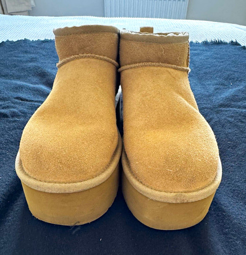Ugg beige suede platform ankle - beige,