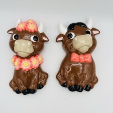 Chalkware Kitschy Cow Bull