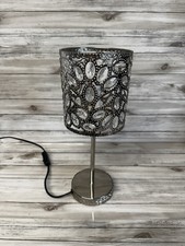 NEXT Acrylic Beaded Chrome Stand Table Bedside Lamp VGC Contemporary Glam Style