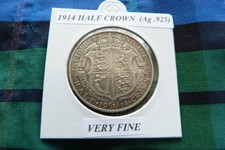 VERY FINE? 1914 HALF CROWN  (Silver .925)  George V pre 1920