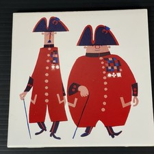 Vtg Kenneth Townsend Ceramic Tile Trivet MCM London Chelsea Pensioners