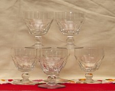Set of 6 (Six) AWESOME Crystal Hand Cut Short Stemmed Glass Dessert Dishes FAB!