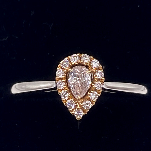 18k gold pink diamond ring - gold,