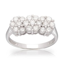 18ct White Gold 1ct Diamond Cluster Ring