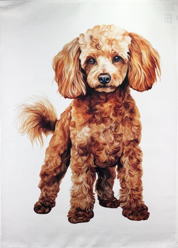 Miniature poodle tea towel - miniature,