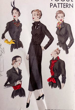 Original 1949 Vintage Vogue Sewing Pattern 6674- Dress Size 14 (Bust 32") UNUSED