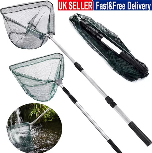 Folding fishing pole landing - folding,