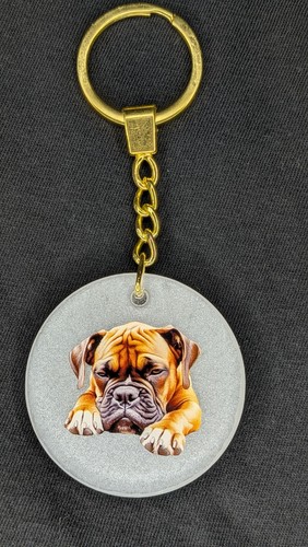 Sleeping boxer dog keyring - boxer,