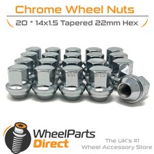 Wheel Nuts (20) Chrome for Jeep Grand Cherokee [WK2] 11-22 on Original Wheels