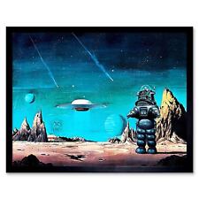 Movie Film Painting Robby Robot Forbidden Planet Space Stars Sci Fi Framed Print