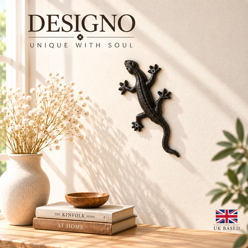 Cast iron gecko - iron, wall