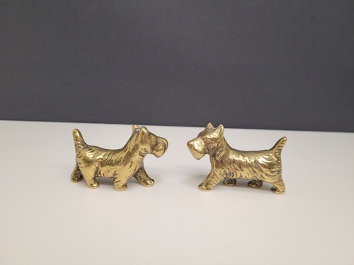 Vintage brass dog - dog, pair