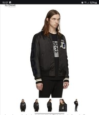 RRP£700 Diesel Brave Bomber Jacket Black And Blue Men Size XL - Brand New