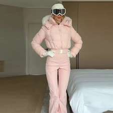 Women Pink Ski Suit Warm
