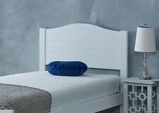 3FT Single Pine Wood Lauren Bed Frame  Satin White Finish -  Mattress Options