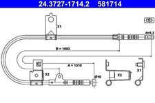 Parking Brake Cable ATE Fits