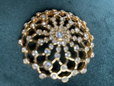 Genuine Swarovski Brooch Diamond Crystals In Gold Large