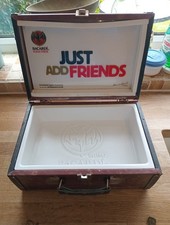 Vintage Style Bacardi Rum Just Friends Suitcase Case Ice Box Advertising