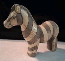 Raku Pottery Horse Zebra