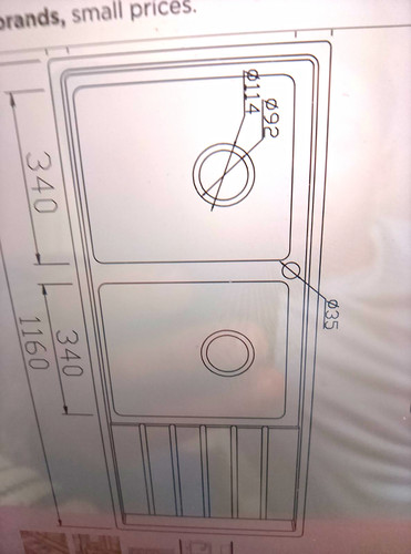 Sauber prima inset - double, bowl