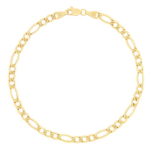 14k yellow gold 5mm figaro - yellow, 3.5mm