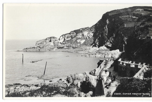 Postcard combe martin view - combe,