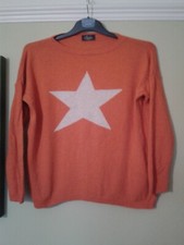 Luella Casmere Mix Jumper - Size 14 - Orange With Star