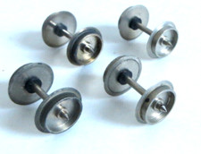 4 x Lima OO / HO shiny metal wheelsets, spares