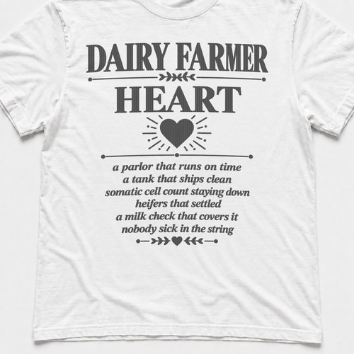 Dairy farmer heart shirt - dairy,