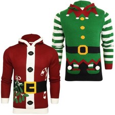 Xact Mens Novelty Hooded Christmas Jumper