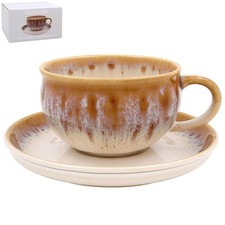 Reactive Glaze Cup and Saucer