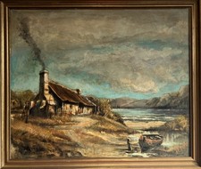VINTAGE OIL PAINTING Irish
