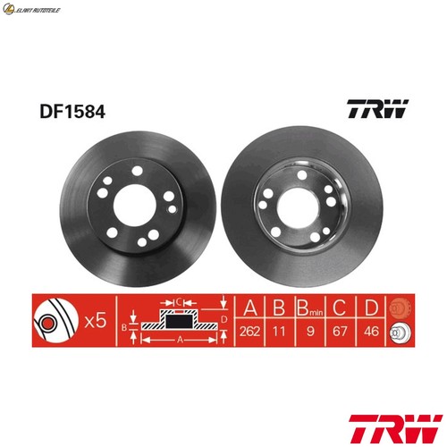 Brake discs df1584 - 2x, for