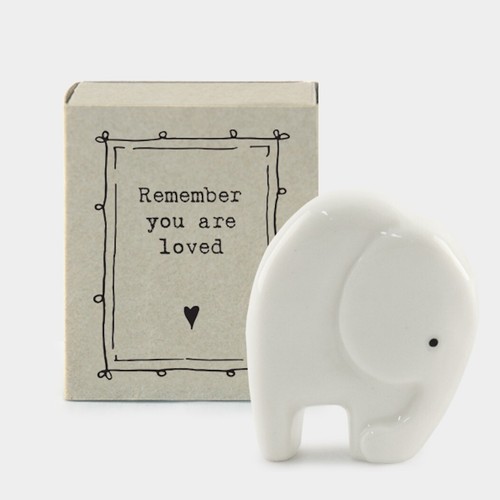 Porcelain elephant matchbox - elephant,