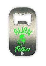Alien Father ,Fun Cool Printed Mini stainless-steel bottle opener Keyring  