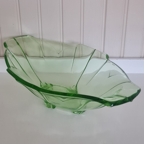 Vintage green glass dish - green, by