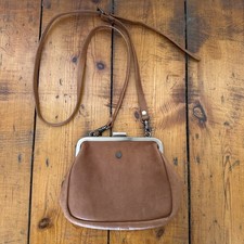 Yoshi Brown Leather Clasp Crossbody/Hand Bag