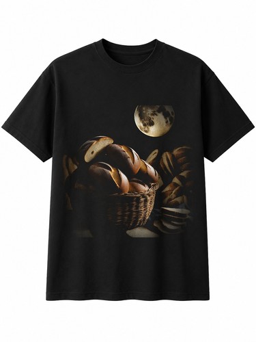 Basket bread broken moon - of,
