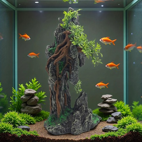 Large tall rock mountain fish - rock,