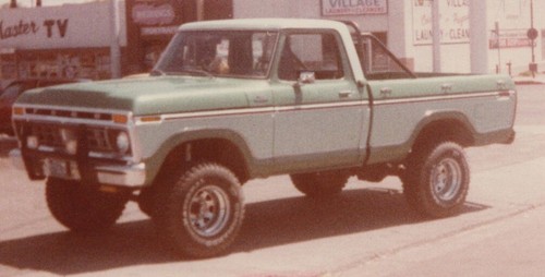 Green pickup truck gas - green,