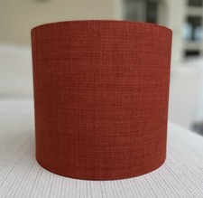 Burnt Orange Lamp Shade Plain Linen Look Fabric Match Sofa Handmade Lampshade