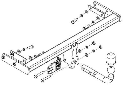 Swan neck tow - neck, for