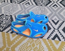 Worn Twice Nike Sunray UV Protect Sandals Size 7.5 Infant Royal Blue Orange